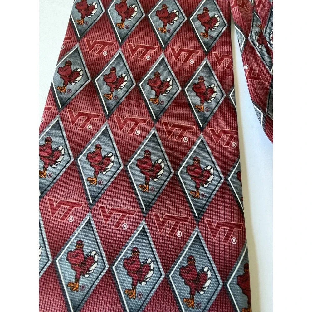 Eagle Neckwear VT Virginia Tech‎ Silk Tie Red Hokies Logo Novelty Classic